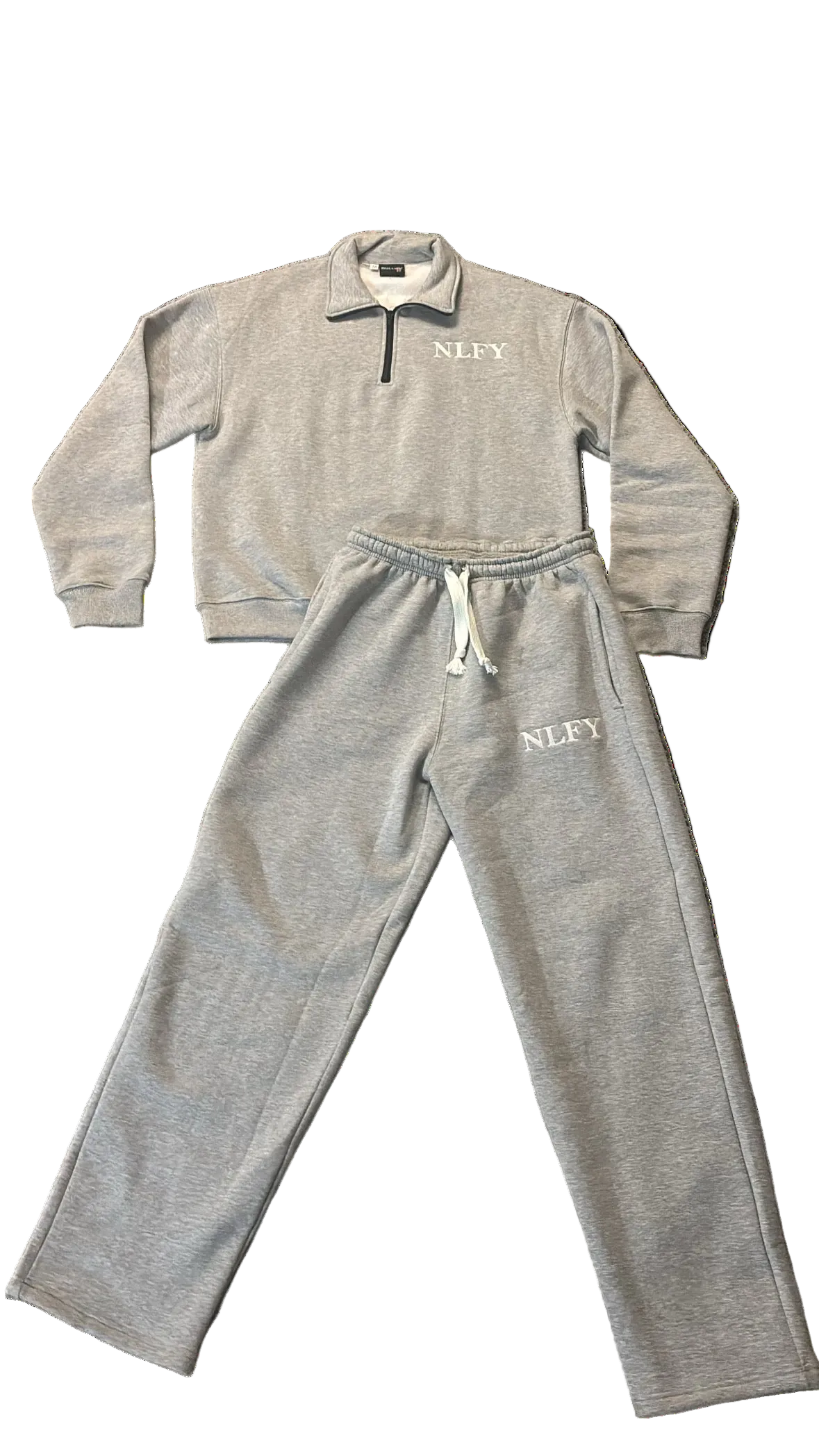 Grey QuarterZip Sweatsuit