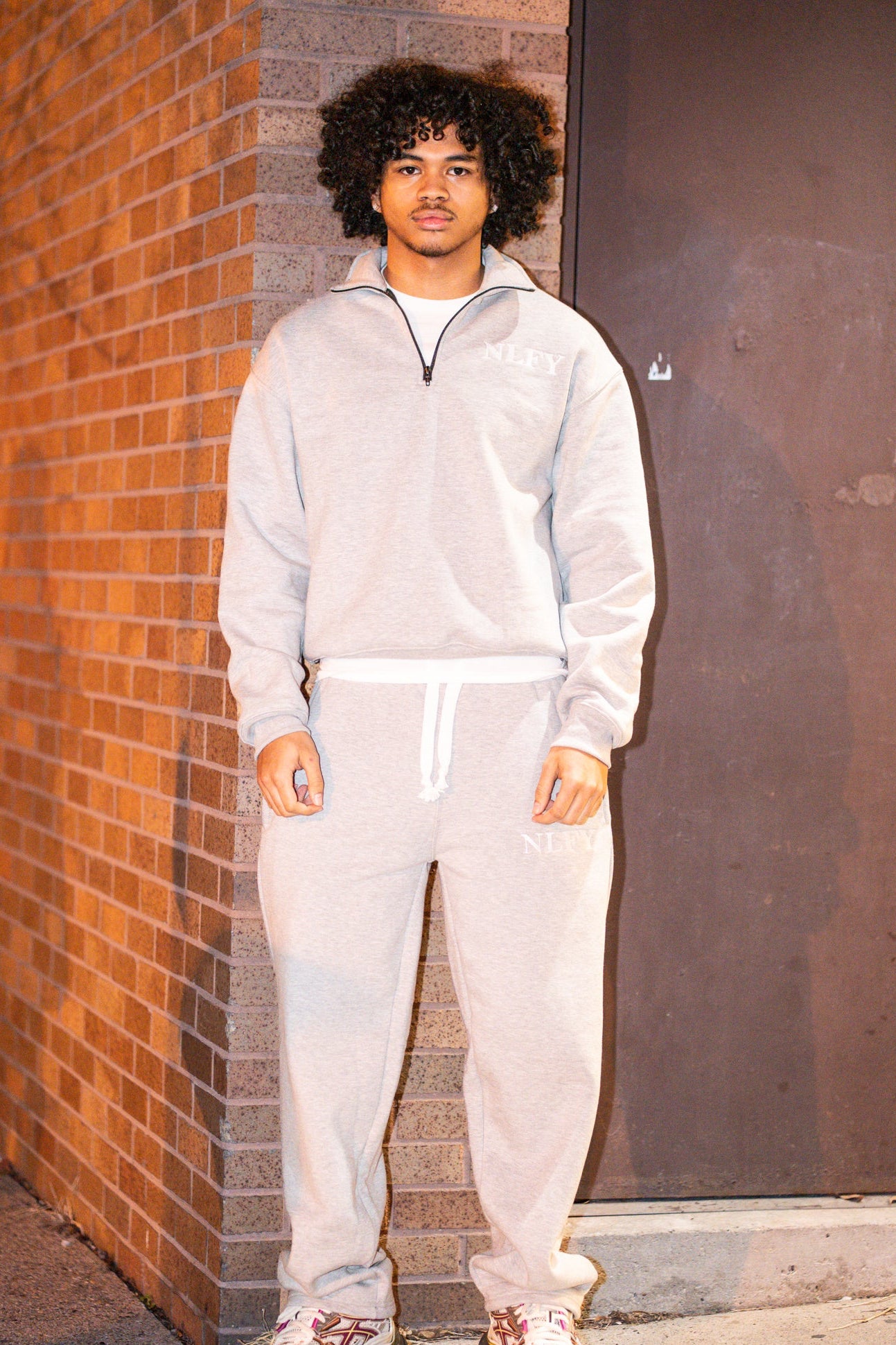 Grey QuarterZip Sweatsuit