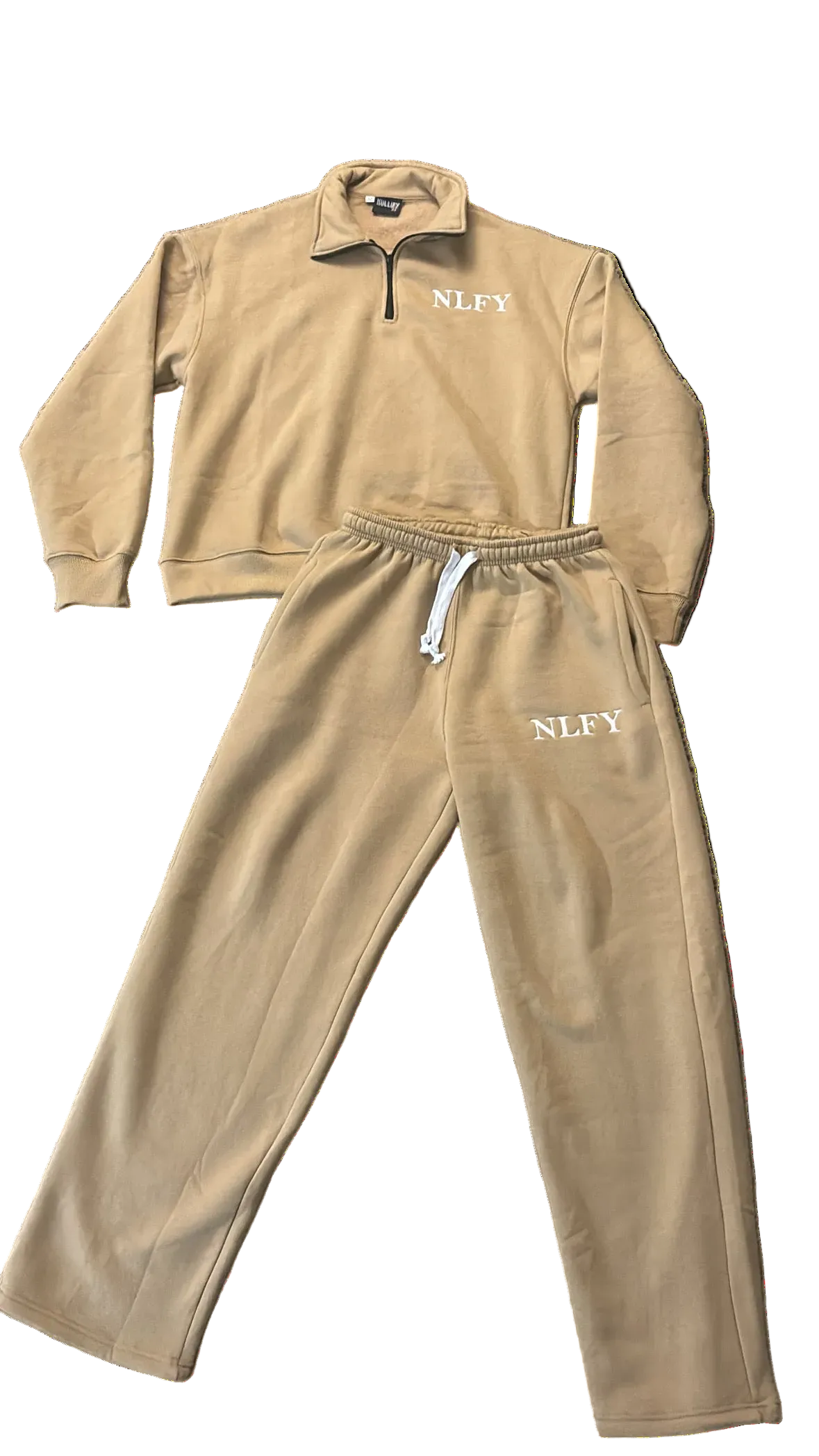 Tan Quarterzip Sweatsuit